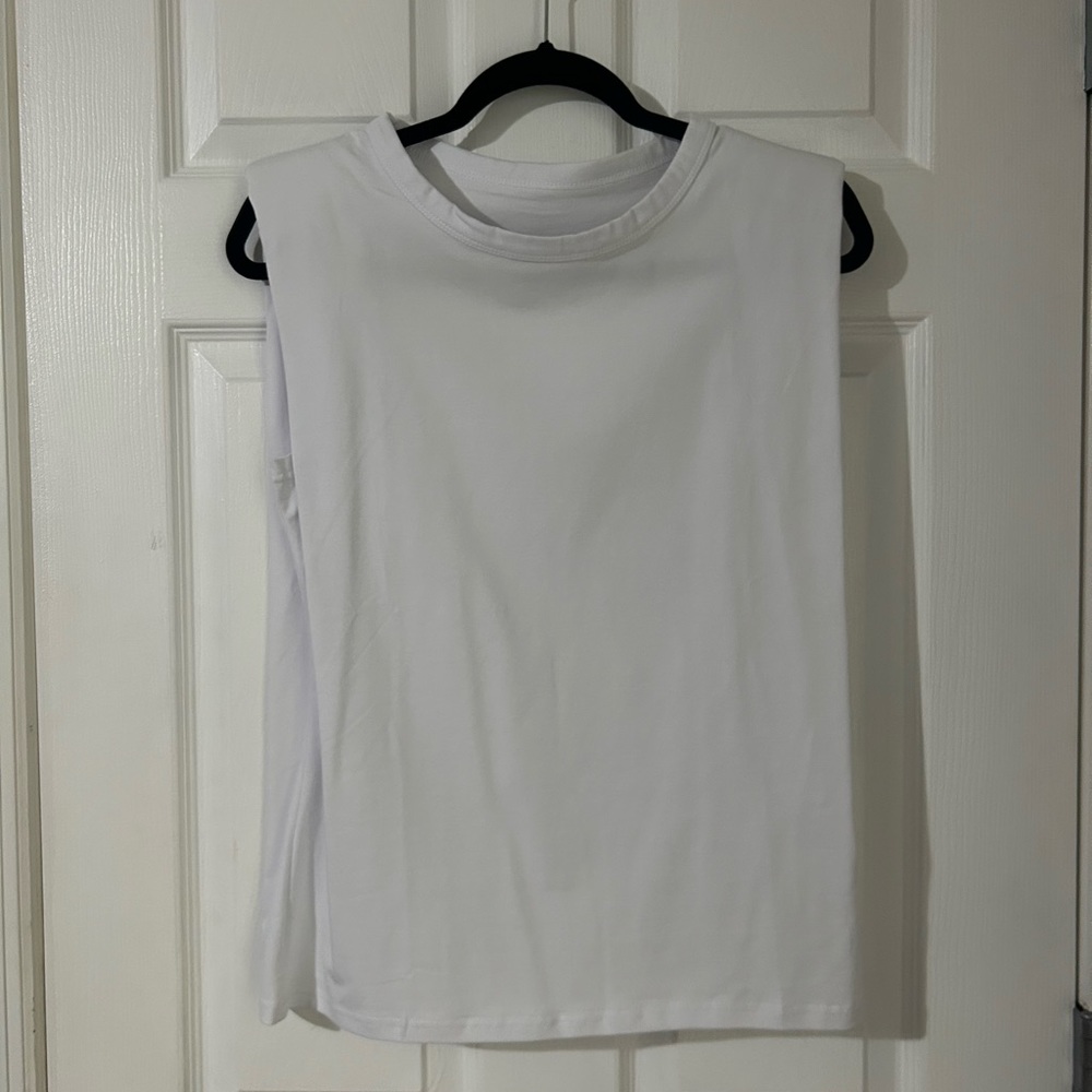 White Sleeveless Tank Top